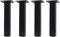 QLLY Möbelfüße Verstellbar Schwarz 25.4cm, 4er Set Füße für Möbel, Vierkant Profil 50 x 50 mm Ersatzbein für Sofa Couch Stuhl Ottomane Kabine (25.4cm, Schwarz)