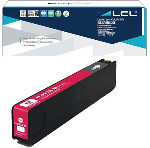 LCL Kompatible 913A Magenta Tintenpatrone kompatibel für HP 913A F6T79AE für Hp PageWide 352dw MFP 377dw Pro 452dn 452dw 452dwt 477dn 477dw 477dwt 552dw 577dw 577z Managed MFP P57750dw (1er-Pack)