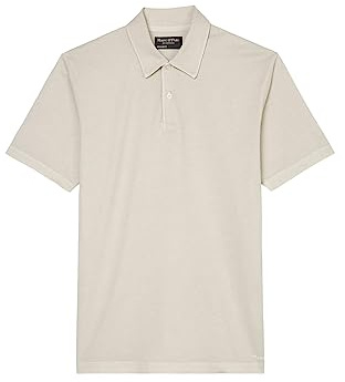 Marc O'Polo Herren Kurzarm-Poloshirt aus Bio-Baumwolle Regular Fit, Beige (Gray Silk), M