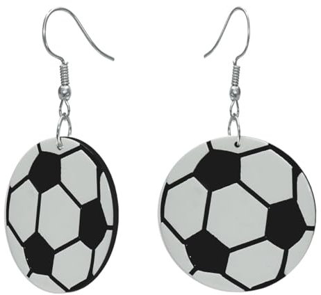 Soul-Cats 1 Paar Ohrringe Ohrhänger Fußball Fanartikel Sportohrringe Fanschmuck Ball rund