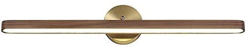 Lampada da specchio per bagno retrò con luce a specchio, lampada da parete per bagno a LED in legno Lampada da specchio per bagno con base in ottone impermeabile, per illuminazione da tavolo Lampada d
