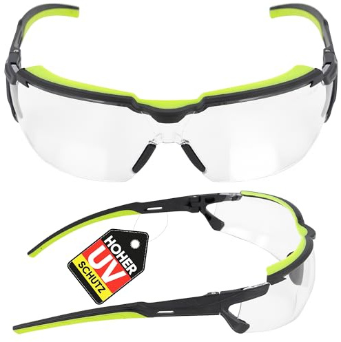 BWOLF EMERALD AF - Gafas de seguridad para el trabajo con lentes transparentes antivaho y goma termoplástica
