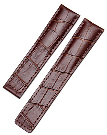 KGFCE Uhrenarmband aus echtem Leder, 20 mm, 22 mm, für Tag Heuer-Uhrenarmbänder, Herren-Armbanduhren(Brown,22mm Without Buckle)