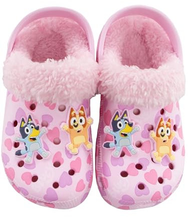 BlueY Sabot Enfant | Doublé De Polaire Sandales Fille Bingo | Chaussures Fille | Rose 33