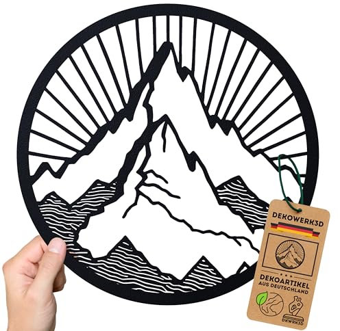 DKWRK3D Berge Wanddeko - Gebirge Wandkunst Wohnzimmer - ohne Bohren - Landschaft Symbol Wanddekoration - Natur Berg Wandtattoo - Outdoor Wandbild aus Kunststoff