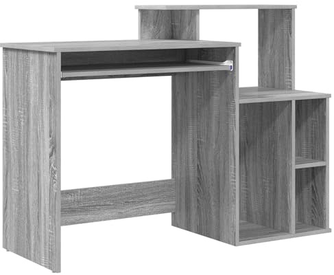 vidaXL Schreibtisch Graues Sonoma 120,5 x 44 x 88,5 cm Holzwerkstoff, Heim Office, moderner Aufbewahrungs-Schreibtisch, kompakter Arbeitsplatz, fürs Studium, ordentlich, effizient