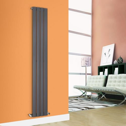 Designer Flat Panel Radiator Horizontal Vertical Modern Central Heating Rads (Single - 1600 x 300mm, Anthracite)
