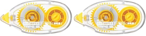 PLUS Japan Kleberoller R Non-Permanent, ablösbar, Einweg, gelb (Packung mit 2)