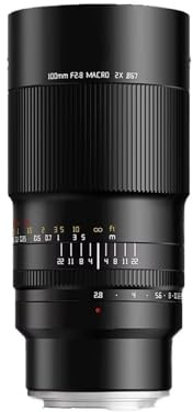 Lens， Compatible for Sony E-Mount 100mm F2.8 2X Macro Manual Focus Lens for Insect Photography XF GFX RF EF Z F L Mount Z6 XT100(RF)