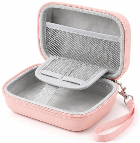Digitalkamera Tasche Kompatibel mit Canon IXUS 285 HS/für CAMKORY/für Kodak | Rosa Kleine Kameratasche mit Netztasche, Reisekameras Aufbewahrungshalter, für SD Karte, Batterie(nur Hülle)