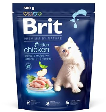 Brit Premium Trockenfutter mit Huhn für Kätzchen & säugende Katzen, 300 g | Fördert das Wachstum & die Entwicklung, perfekt für Kitten, Vollnahrung, pflegt Haut & Fell, leicht verdaulich, ausgewogen