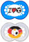 MAM Original Silikon Schnuller „Football“-Kollektion zahnfreundlicher Schnuller, Baby Schnuller aus speziellem MAM SkinSoft Silikon mit Schnullerbox, 6-16 Monate, blau 2 Stück (1er Pack)