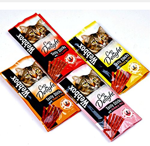 Webbox Cats Delight Tasty Beef Sticks Chews Treats 12 x 6 (72 Sticks)