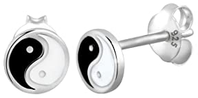 Elli Ohrringe Damen Yin und Yang Symbol in 925 Sterling Silber