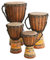 Terré Djembé Einsteiger Trommel Mahagoni Dotpaint 25 cm Ø 13-15 cm Punktbemalung Weltmusik Percussion