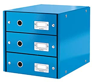 Schubladenbox WOW Click & Store - 3 Laden, blau