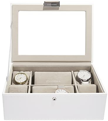 Stackers Uhrenbox Classic aus Kunstleder & Glas