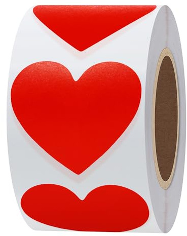 hybsk rot Farbe Codierung Dot Etiketten 3,8 cm Love Herz Form natürlichen Papier Aufkleber selbstklebend Label 500 Pro Rolle 1 Roll gold