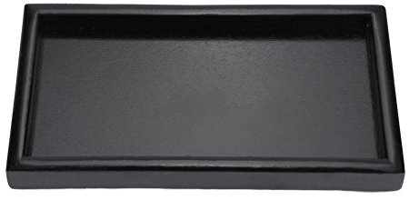 Wooden Serving Tray, Rectangle - Tea & Coffee Tray, Food Butler for Dining Tableware, Table Decor (Black, 22 x 12 x 2cm)