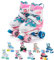 meteor Retro Rollschuhe Disco Roll Skate wie in den 80er Jahren Jugend Roll-Schuhe Kinder Quad Skate 5 Verschiedene Farbvarianten Inline-Skates Einstellbare Größe des Schuhs L 39-42