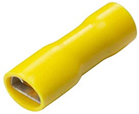GTSE 100 Pack of Yellow Fully Insulated Female Spade Terminals - 6.3mm - Premium Pre-insulated Crimp Terminals