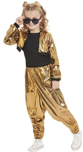 Smiffys 80s Hammertime Costume Top, Trousers & Jacket, Girls Fancy Dress, 1980s Dress Up Costumes