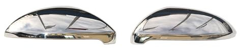 OMAC Spiegelkappen Spiegelabdeckung kompatibel mit VW Golf Sportsvan 2014-2019 Edelstahl Silber