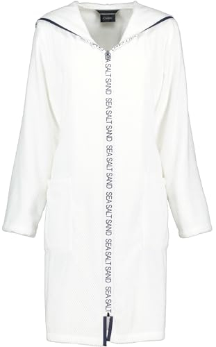 Cawö Home Bademäntel Damen Reißverschluss mit Kapuze Sea Salt Sand 3101 weiß - 600 L