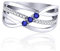 JO WISDOM Damen Ring breit Silber 925 mit 3A Zirkonia September Geburtsstein Saphirfarbe Swarovski Verlobungsring,Schmuck für Frauen