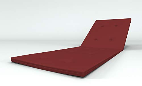 ALOHA Liegenauflage Auflage Polster für Gartenliege Liegestuhl Sonnenliege Liege Kissen Sonnenliege Strandliege (Weinrot / 190x54x4cm / 1 Stück / + Steppung)