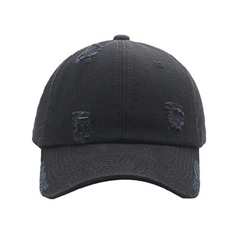 Herren Kappe Hut Unifarbene Einfarbige Baseballmützen Mehrfarbige Kappe Abgenutztes Design Verstellbare Baumwoll-Baseballmütze Für Männer Und Frauen Für Sporthüte-Schwarz