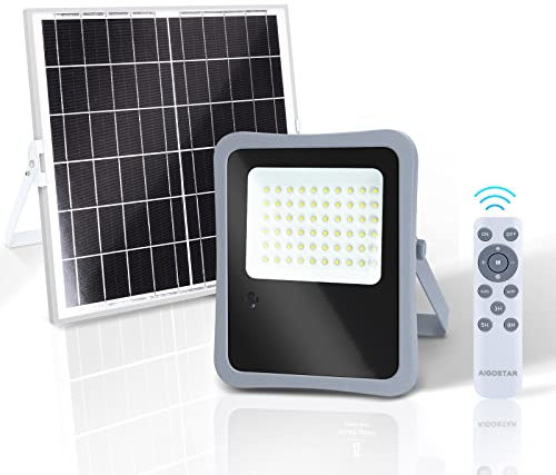 PRENDELUZ Lámpara LED solar 200W 1600lm 6500K IP65, ideal para iluminación exterior y ahorro energético.