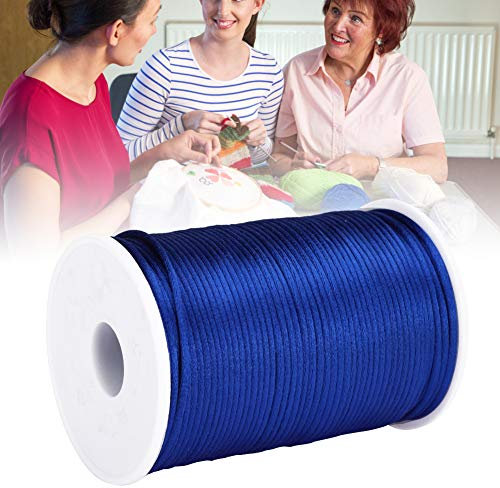 BORDSTRACT Cordone di Nylon Satinato, 90 m x 2.5 mm di Filo di Nylon Decorativo per Macramé, Collane di Perline, Braccialetti, e Annodatura Cinese(Blu Reale)