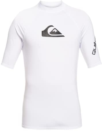Quiksilver Boys' All Time Short Sleeve Rashguard, White 221, Medium