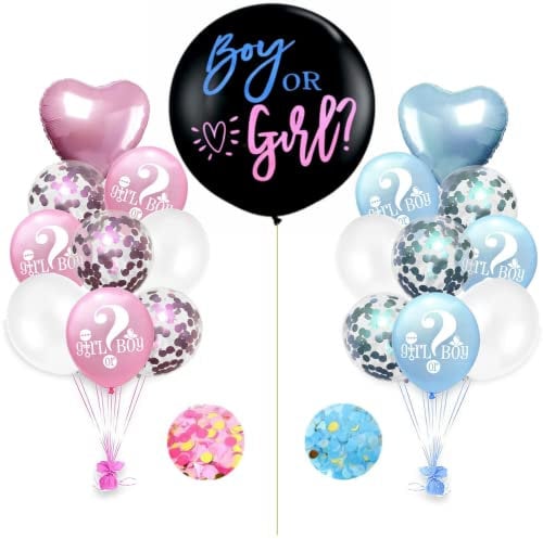 DIWULI Geschlechts-Reveal Ballon-Set - Boy or Girl Party