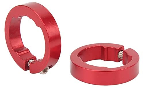 VGEBY Aluminum Alloy Bike Grips Clamping Rings, 2Pcs Lock On Clamps for 22.2mm Bike Handlebar (Red)