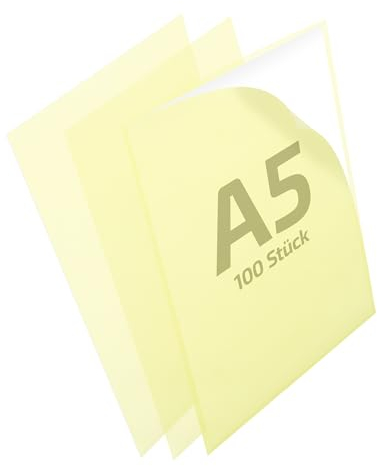 REIF Hamburg 15047 DIN A5 Sichthüllen gelb, 100 Stück aus PE Stärke 0,160 mm, dokumentenecht, Dokumentenhülle oben und seitlich offen, Made in Germany