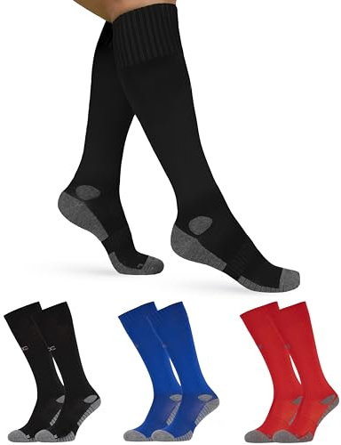 OCERA 3 Paar Kompressionsstrümpfe mit Baumwoll-Frottee-Sohle für Damen, Herren und Kinder – Kniehohe Stützstrümpfe ideal für Sport, Reisen & Berufsalltag