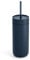 Fellow 16 oz Carter Cold Travel Mug for Water, Iced Tea, Coffee, Smoothies, Iced Coffee & More - Stainless Steel Vacuum-Insulated Iced Coffee Tumbler with Spill Resistant lid and Straw - Stone Blue