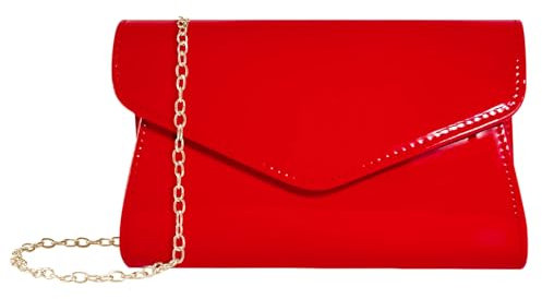 YYW Designer-Abendtasche aus PU-Leder für Damen, Aktumschlag, Clutch, Kunstleder-Geldbörse, Kuriertasche, Handtasche mit abnehmbarer Kette und magnetischer Schnalle, für Hochzeiten, Partys,