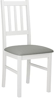 Mirjan24 Esszimmerstuhl Bednir IV, Wohnzimmerstuhl, B:43 x H:94 x T:49 cm, Rahmen aus Buchenholz, Sessel, Stuhl für Arbeitszimmer, Esszimmer, Küchenstuhl Holz (Weiß/Hygge 91)