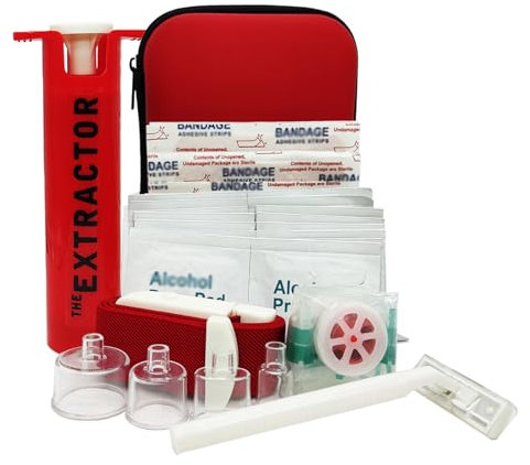 Schlangenbiss-Set für Menschen, Klapperschlangen-Biss-Set, Bienenstich-Set, Venom Snake Bite Kit für Hunde, Venom Extractor Kit, Venom Extractor Saugpumpe, Biss und Stich Erste Hilfe für Wandern,