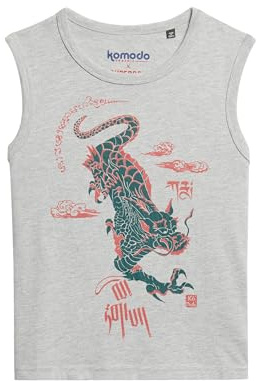 Superdry Damen Athletic Essentials Vintage Tanktop mit Spitzenbesatz Grau Meliert XS/S