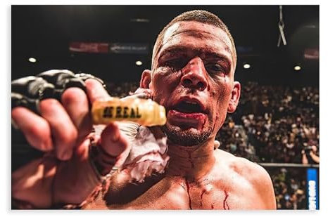 MURABE Boxer Nate Diaz 1 Leinwand-Poster, Wandkunst, Dekor, Bild, Gemälde für Wohnzimmer, Schlafzimmer, Dekoration, ungerahmt, 50 x 75 cm