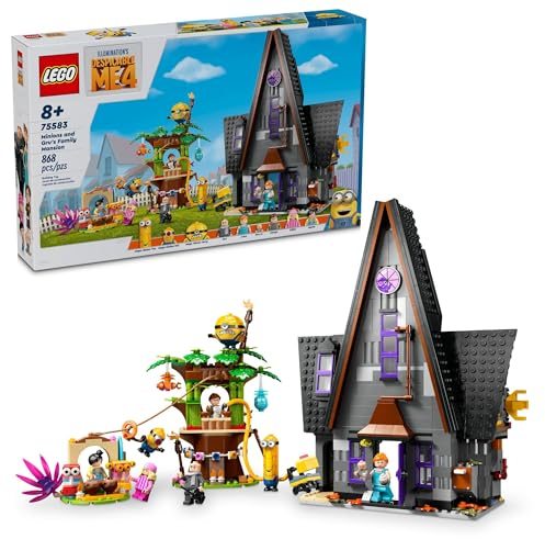 LEGO Ich - Einfach Unverbesserlich 4 Minions und Gru's Familienhaus, Minions Spielzeughaus und Baum Spielset aus Film, lustiges Ich Einfach Unverbesserlich Spielzeug, kreatives Geschenk für Jungen und