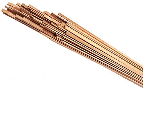 Flat Brass Welding Rod for Cold Storage and Air Conditioning Pipes DIY Hardware Manufacturing (Color : Brass, Size : 10pcs)
