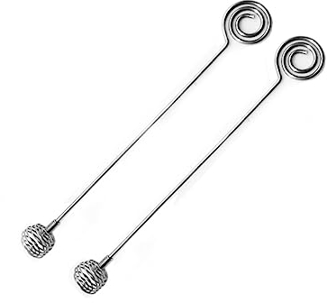Cabilock 2 Piezas De Jarabe De Café Barra De Miel De Metal Recipiente De Acero Inoxidable Cuchara Utensilio De Cocina Barra De Miel En Espiral Cucharón para Servir Miel Reutilizable