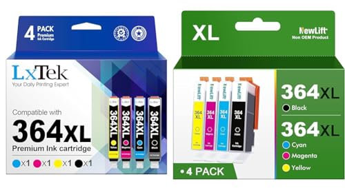 LxTek 364XL Patrone Kompatibel für HP 364 Druckerpatronen & NewLift 364XL Multipack Druckerpatronen Kompatibel für HP 364 XL Tintenpatronen Deskjet