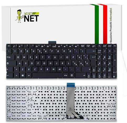 new net - Tastiera Compatibile con ASUS X555U, X555UA, X555UB, X555UF, X555UJ, X555Y, X555YA, X555YI [Senza Frame - Colore Tasti Nero - Layout ITA]