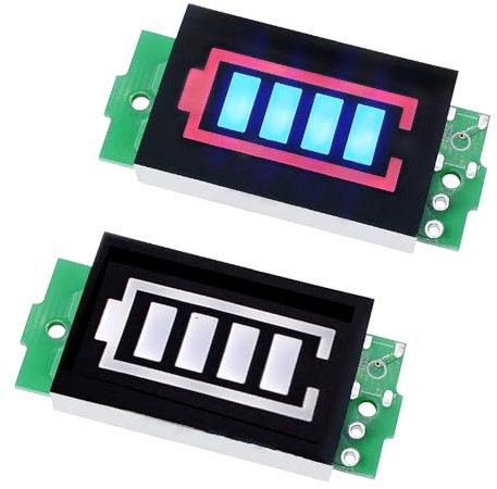 2Pcs Battery Capacity Indicator Module, 3S 12.6V Lithium Battery Charge Indicator LED Display Board